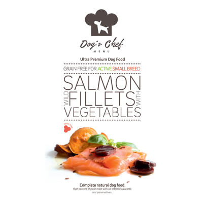 DOG'S CHEF Wild Salmon Fillets with Vegetables for ACTIVE Small Breed 12kg