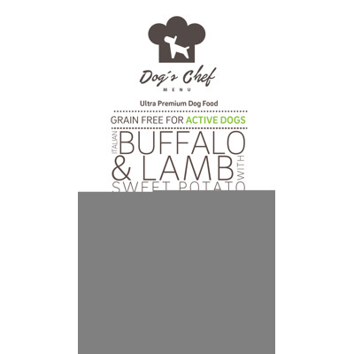 DOG'S CHEF Italian Buffalo & Lamb with Sweet Potato with Basil for ACTIVE DOGS 500g