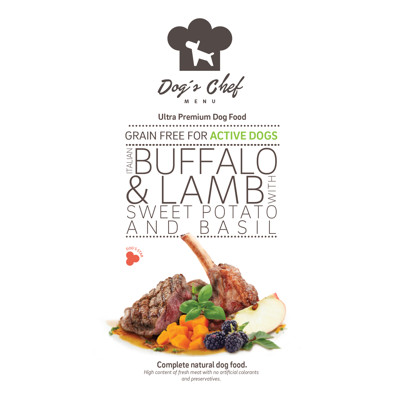 DOG'S CHEF Italian Buffalo & Lamb with Sweet Potato with Basil for ACTIVE DOGS 12kg